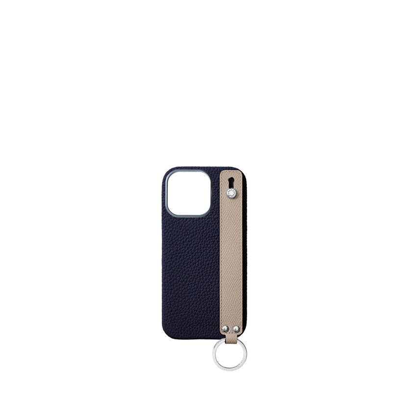 (iPhone 16 Pro) ハンドル付き バックカバーケース シュリンクレザー