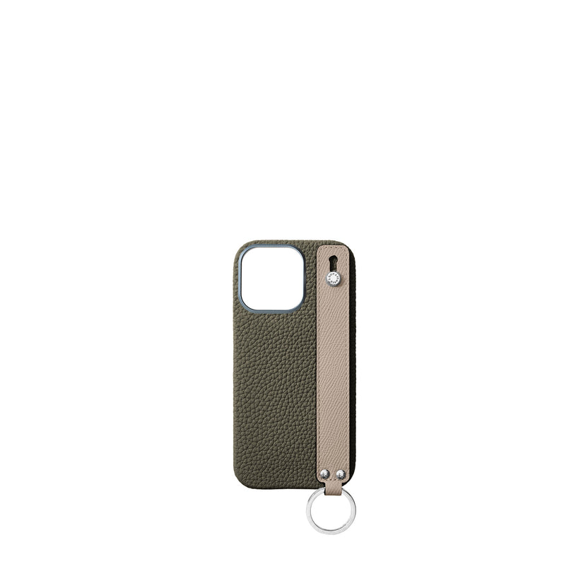 (iPhone 16 Pro) ハンドル付き バックカバーケース シュリンクレザー