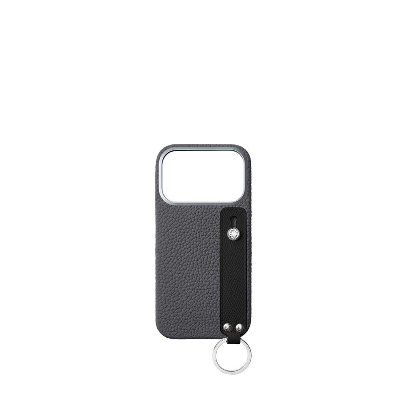 (iPhone 18 Pro) ハンドル付き バックカバーケース シュリンクレザー