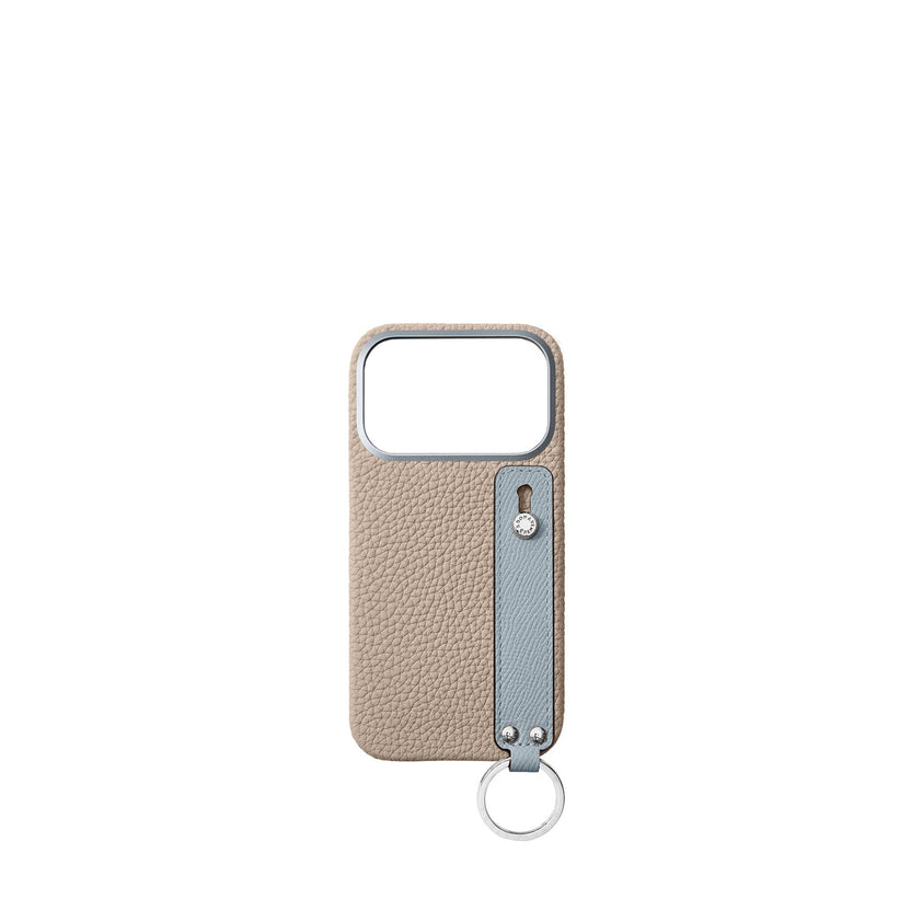 (iPhone 18 Pro) ハンドル付き バックカバーケース シュリンクレザー