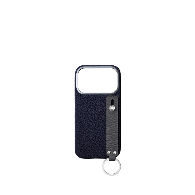 (iPhone 18 Pro) ハンドル付き バックカバーケース シュリンクレザー