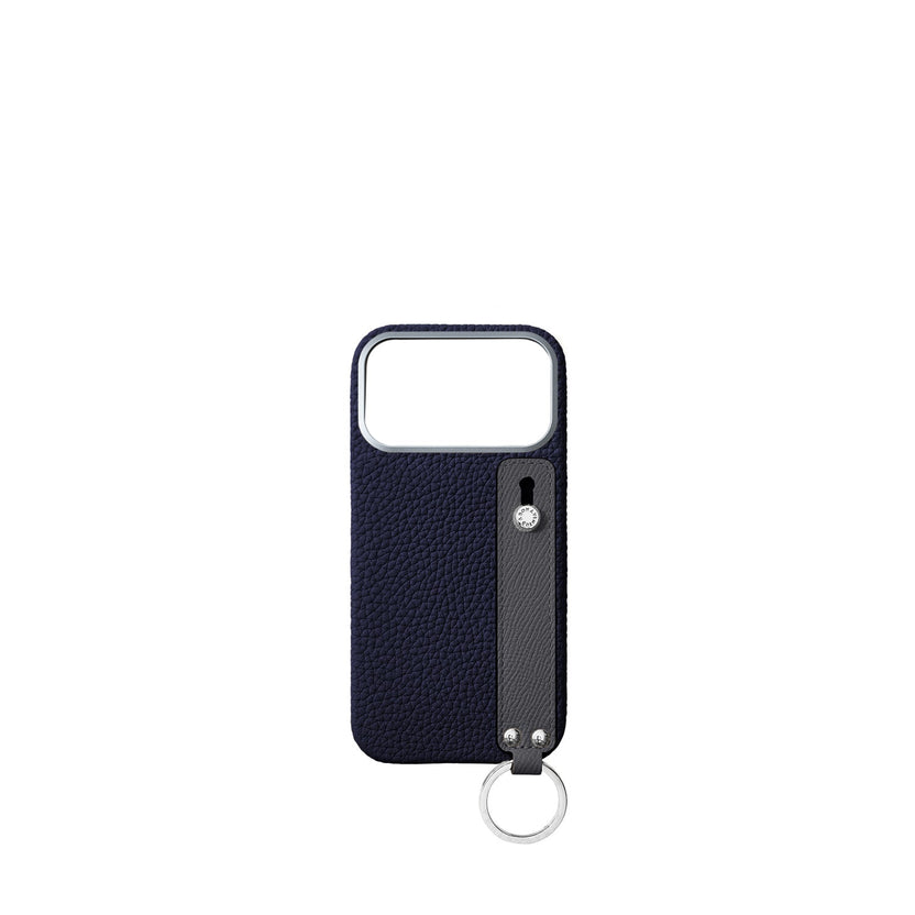 (iPhone 18 Pro Max) ハンドル付き バックカバーケース シュリンクレザー