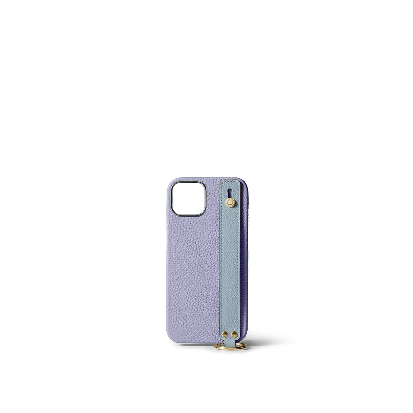 (iPhone 15) ハンドル付き バックカバーケース シュリンクレザー （ゴールド）