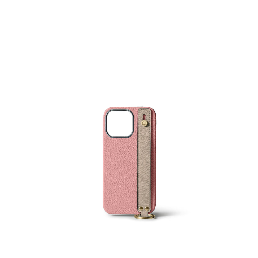 Back Cover with Handle Shrink Leather Gold (iPhone 15 Pro)
