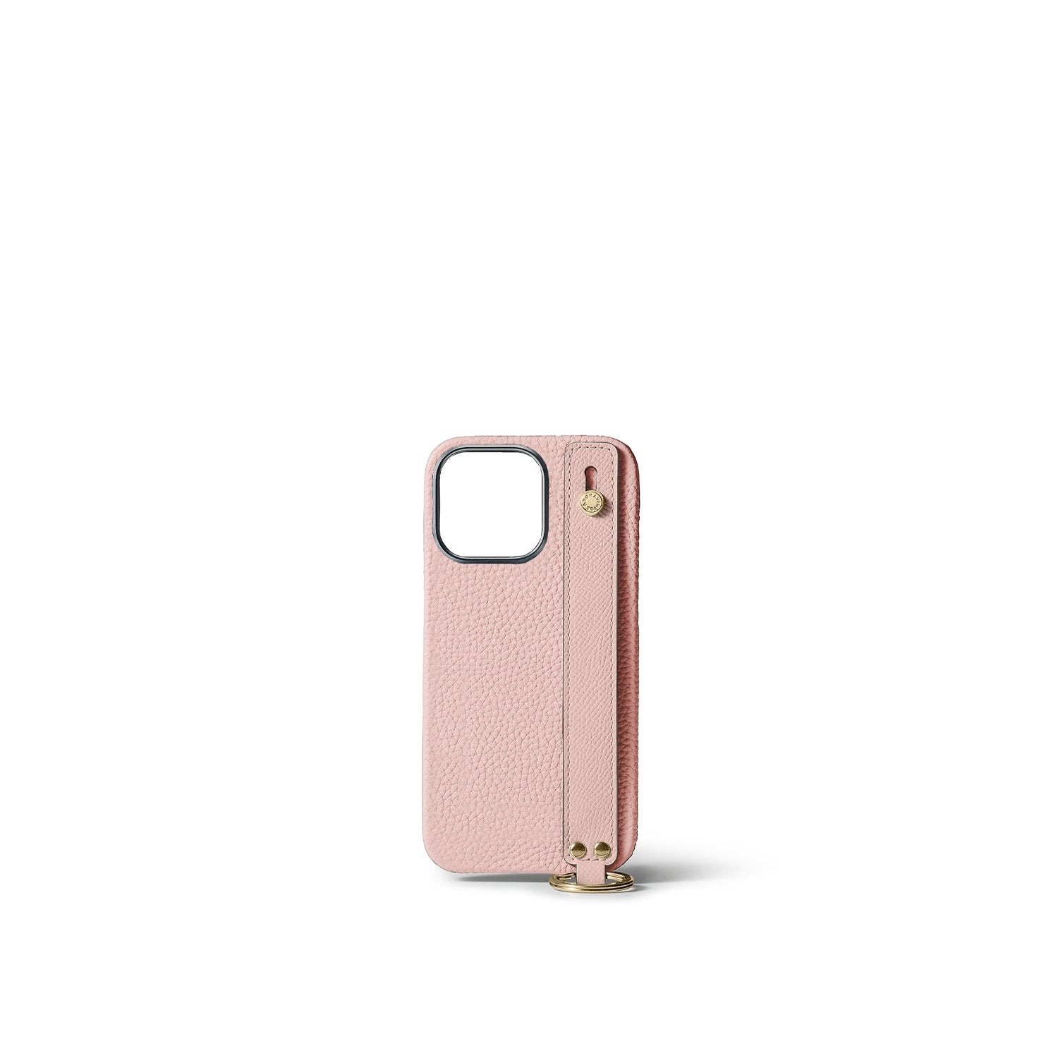 iPhone 15 Pro) 핸들 첨부 백 커버 케이스 수축 가죽 (골드