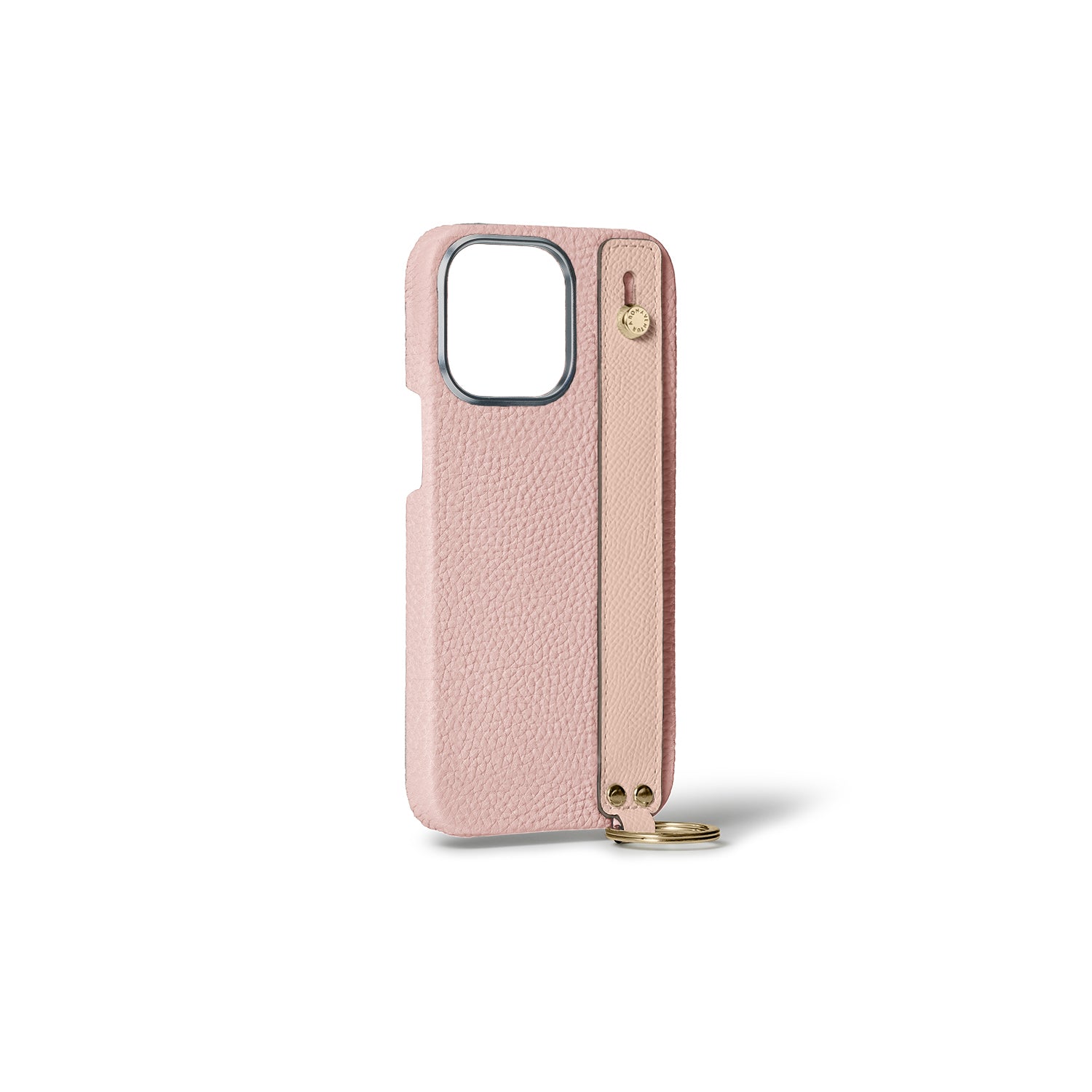 iPhone 15 Pro) 핸들 첨부 백 커버 케이스 수축 가죽 (골드