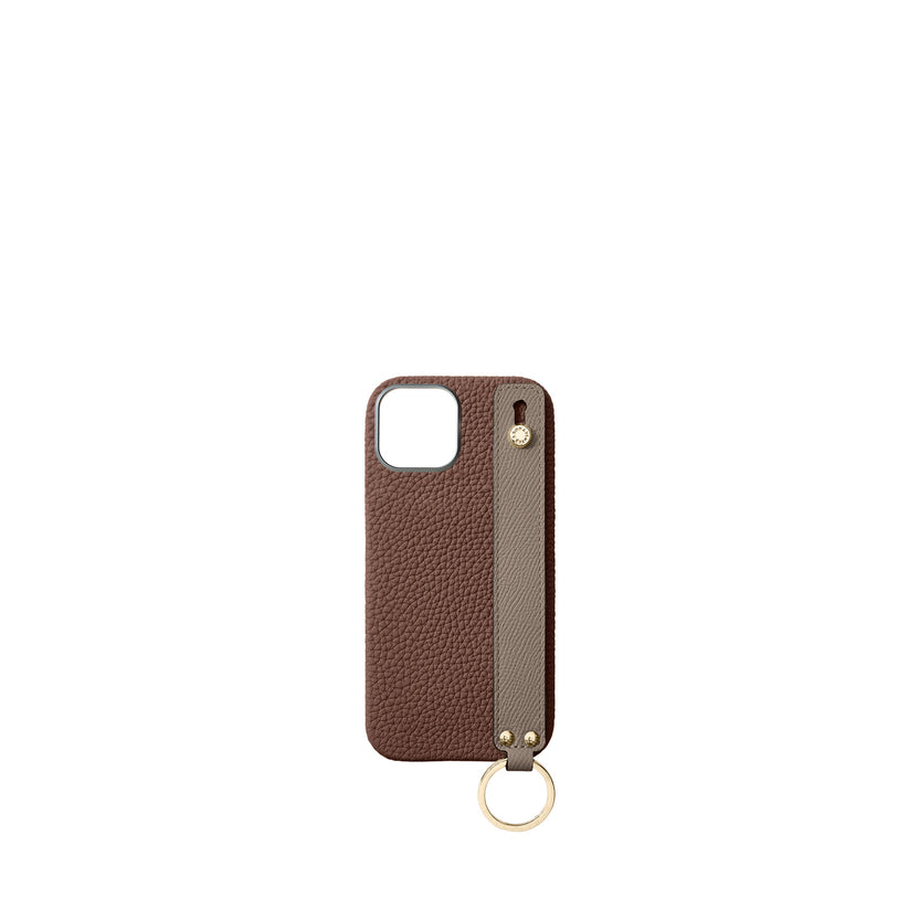 Back Cover With Handle Bottalato Leather Gold (iPhone 16)