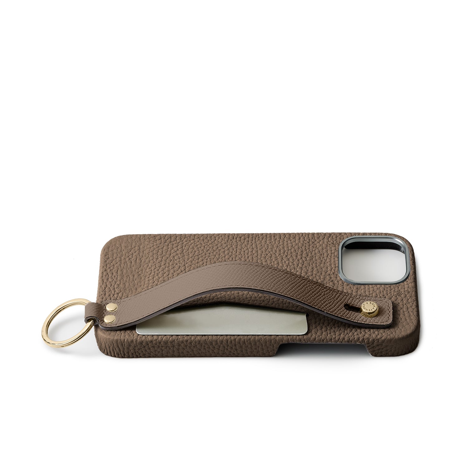 Back Cover with Handle Bottalato Leather Gold (iPhone 16)