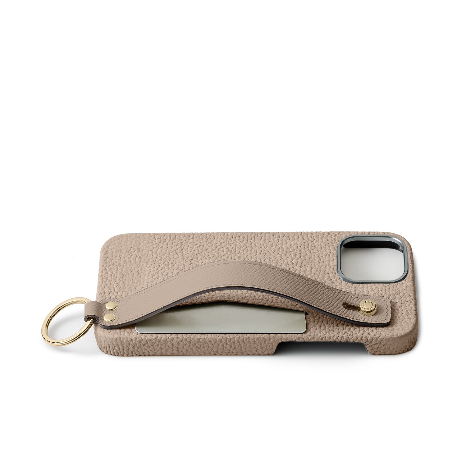 Back Cover with Handle Bottalato Leather Gold (iPhone 16)