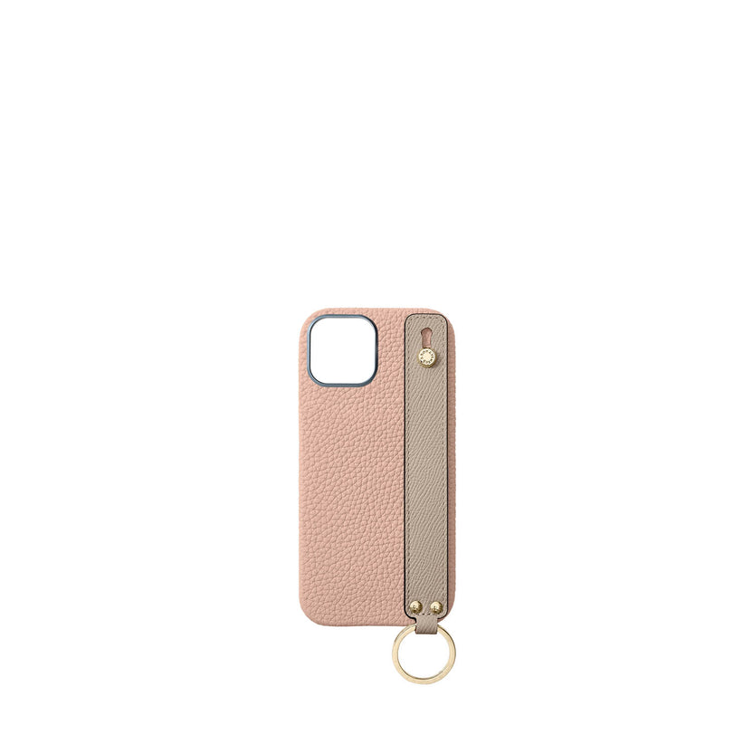 (iPhone 16) ハンドル付き バックカバーケース シュリンクレザー （ゴールド）