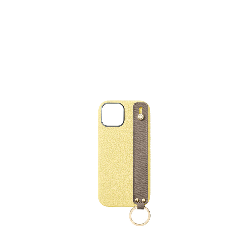 (iPhone 17) ハンドル付き バックカバーケース シュリンクレザー （ゴールド）
