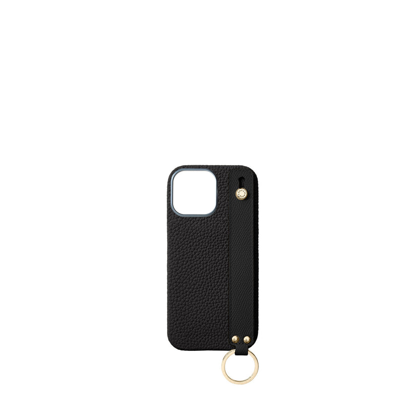 (iPhone 16 Pro Max) ハンドル付き バックカバーケース シュリンクレザー （ゴールド）