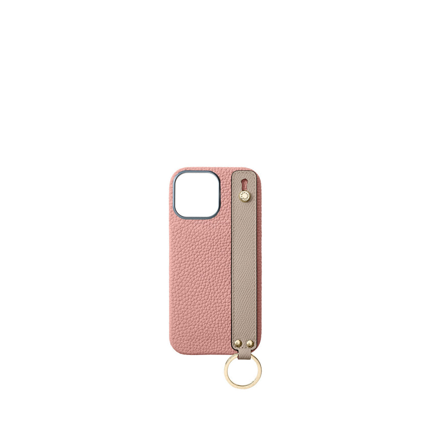 (iPhone 16 Pro Max) ハンドル付き バックカバーケース シュリンクレザー （ゴールド）