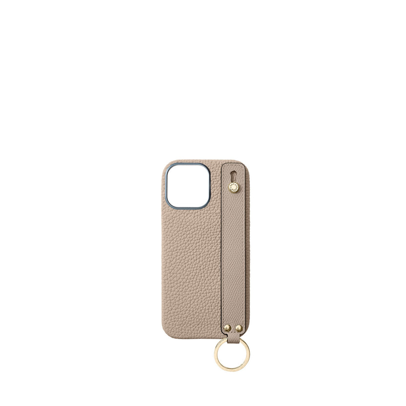 (iPhone 16 Pro Max) ハンドル付き バックカバーケース シュリンクレザー （ゴールド）