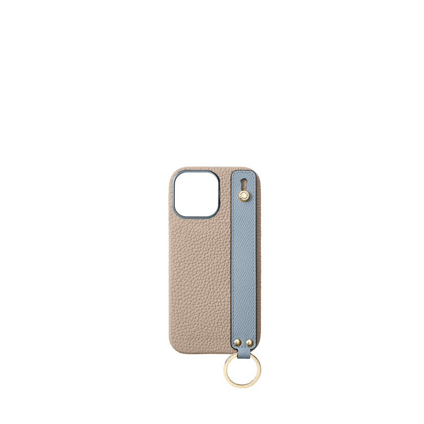 (iPhone 16 Pro Max) ハンドル付き バックカバーケース シュリンクレザー （ゴールド）