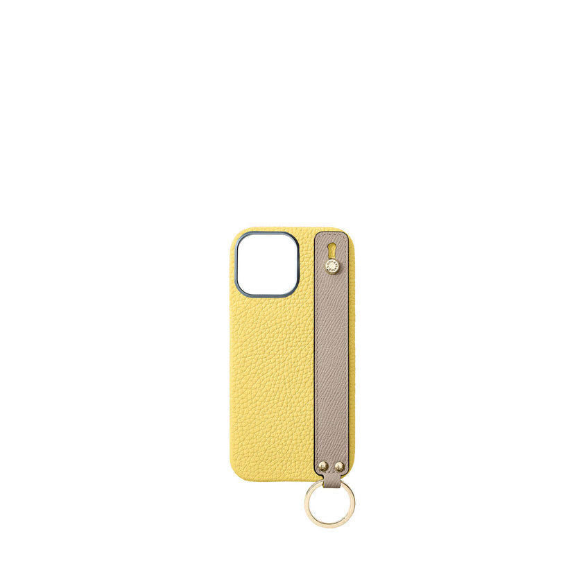 (iPhone 16 Pro Max) ハンドル付き バックカバーケース シュリンクレザー （ゴールド）