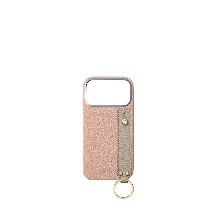 (iPhone 17 Pro Max) ハンドル付き バックカバーケース シュリンクレザー （ゴールド）
