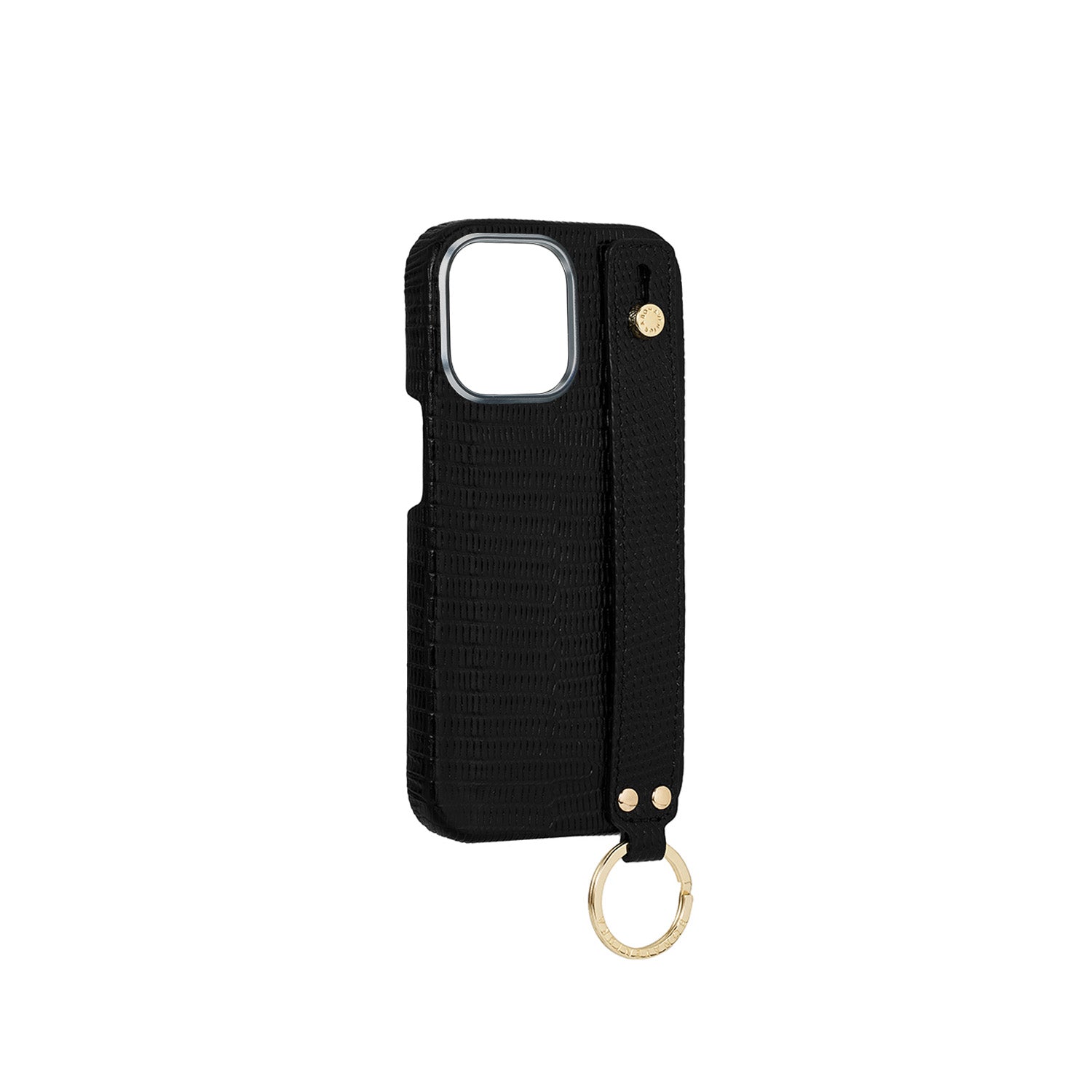 iPhone 15 Pro) ハンドル付き バックカバーケース リザードエンボス