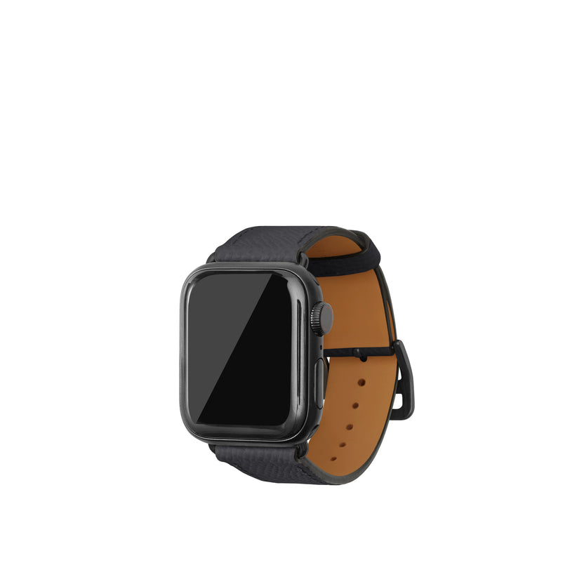 ノービレ Apple Watch レザーバンド【38mm/40mm/41mm/42mm, M/Lサイズ】 (アダプター：ブラック)