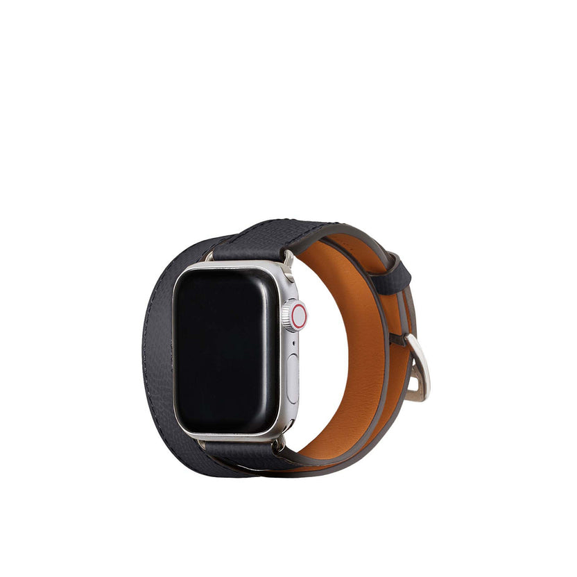 Nobile Leather Apple Watch Band Double Tour M/l 40mm (Silver Adapter)