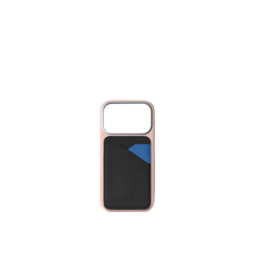 (iPhone 18 Pro) バックカバーケース ノービレレザー × マグネット カードケース バイカラー シュリンクレザー