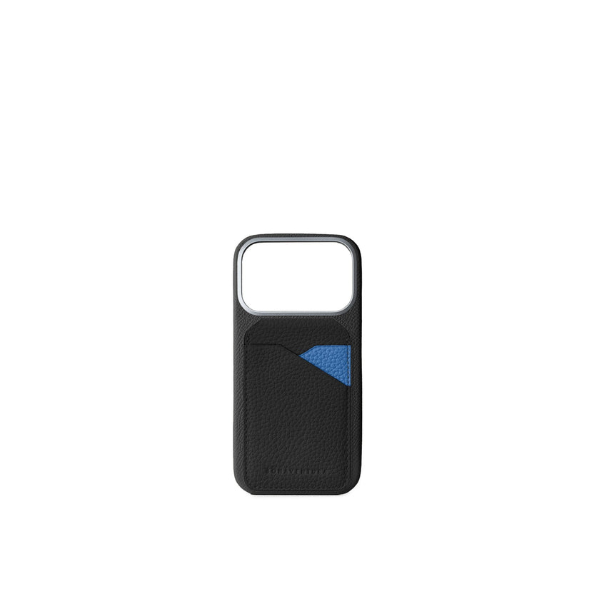 (iPhone 18 Pro Max) バックカバーケース ノービレレザー × マグネット スタンドカードケース バイカラー シュリンクレザー