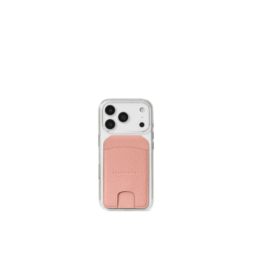 (iPhone 18 Pro / 17 Pro) クリア バックカバーケース × マグネット スタンドカードケース シュリンクレザー