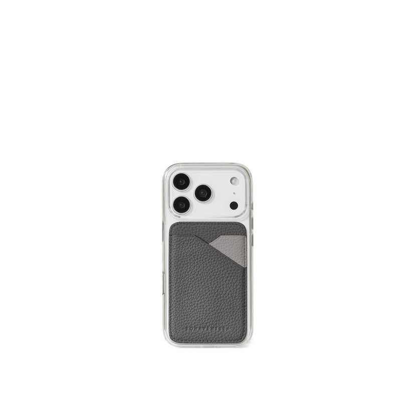 (iPhone 18 Pro / 17 Pro) クリア バックカバーケース × マグネット カードケース バイカラー シュリンクレザー