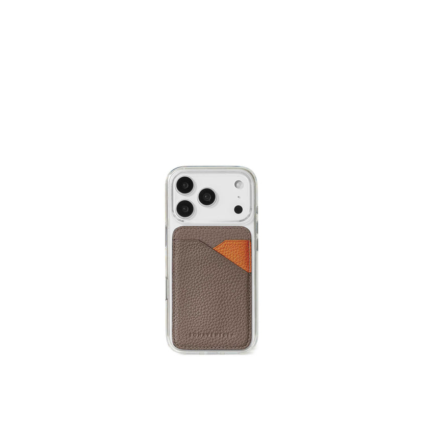 (iPhone 18 Pro / 17 Pro) クリア バックカバーケース × マグネット カードケース バイカラー シュリンクレザー