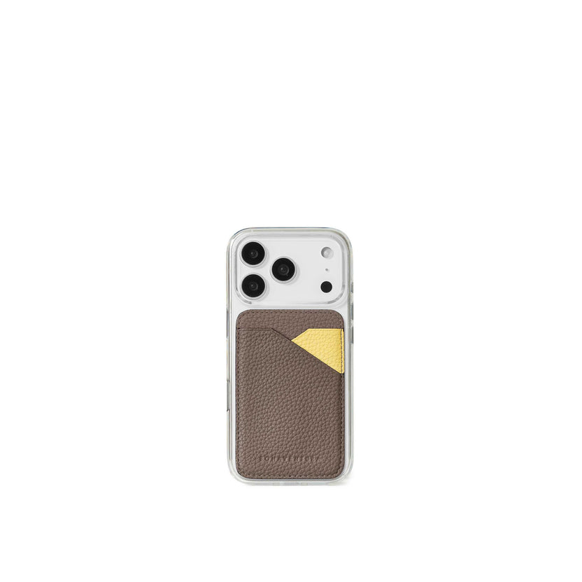 (iPhone 18 Pro Max / 17 Pro Max) クリア バックカバーケース × マグネット カードケース バイカラー シュリンクレザー