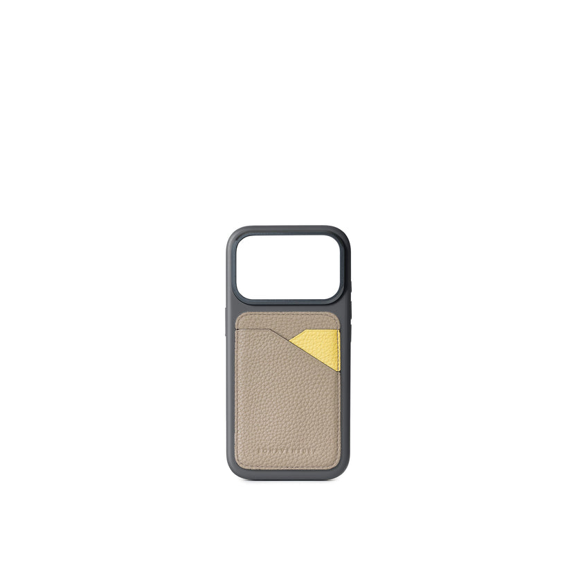 (iPhone 18 Pro / 17 Pro) カラー バックカバーケース × マグネット カードケース バイカラー シュリンクレザー