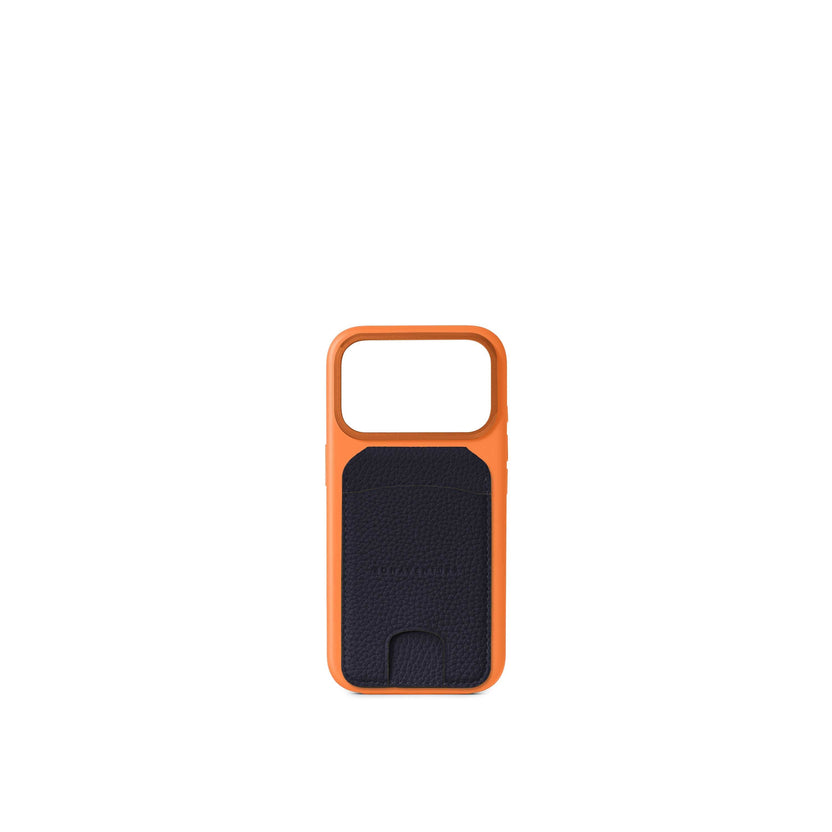 (iPhone 18 Pro / 17 Pro) カラー バックカバーケース × マグネット スタンドカードケース シュリンクレザー