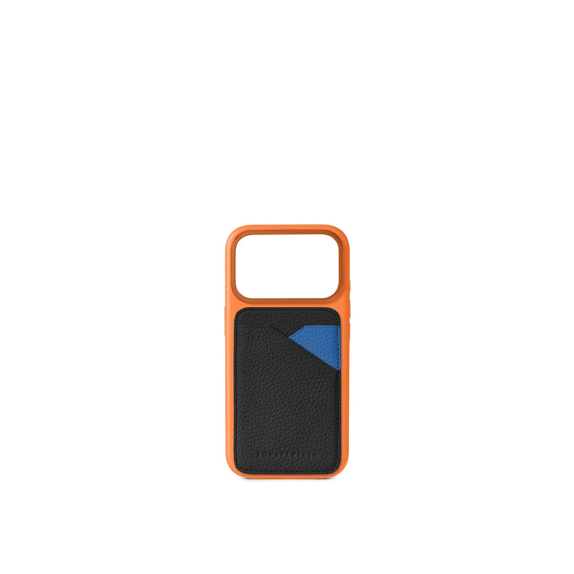 (iPhone 18 Pro / 17 Pro) カラー バックカバーケース × マグネット カードケース バイカラー シュリンクレザー