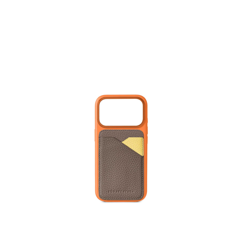 (iPhone 18 Pro / 17 Pro) カラー バックカバーケース × マグネット カードケース バイカラー シュリンクレザー