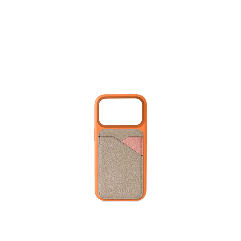 (iPhone 18 Pro / 17 Pro) カラー バックカバーケース × マグネット カードケース バイカラー シュリンクレザー