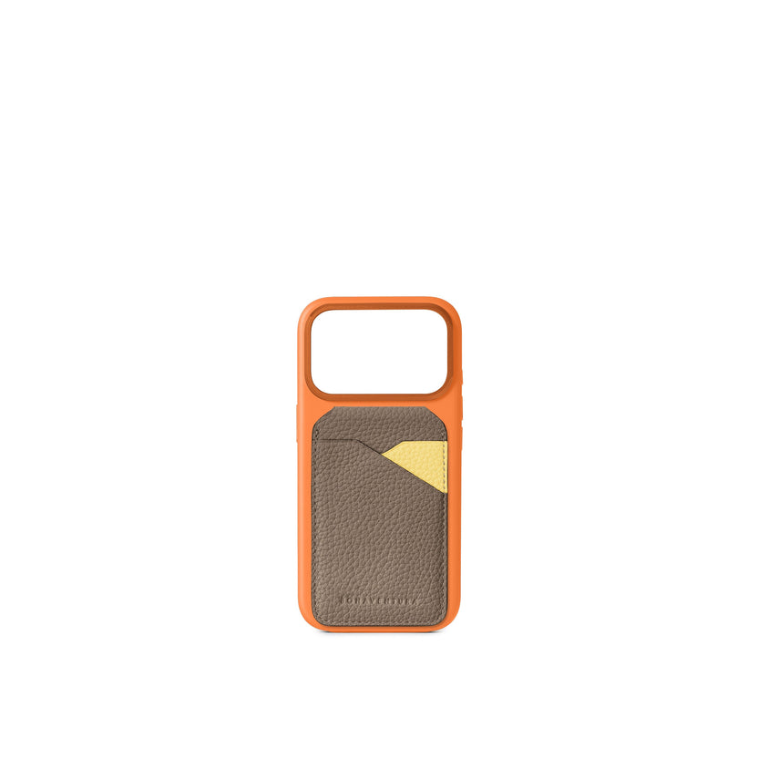 (iPhone 18 Pro / 17 Pro) カラー バックカバーケース × マグネット スタンドカードケース バイカラー シュリンクレザー
