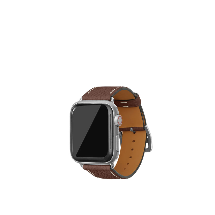 Apple Watch 가죽 밴드【38 mm/40 mm/41 mm, S/M 사이즈】 (어댑터：실버)