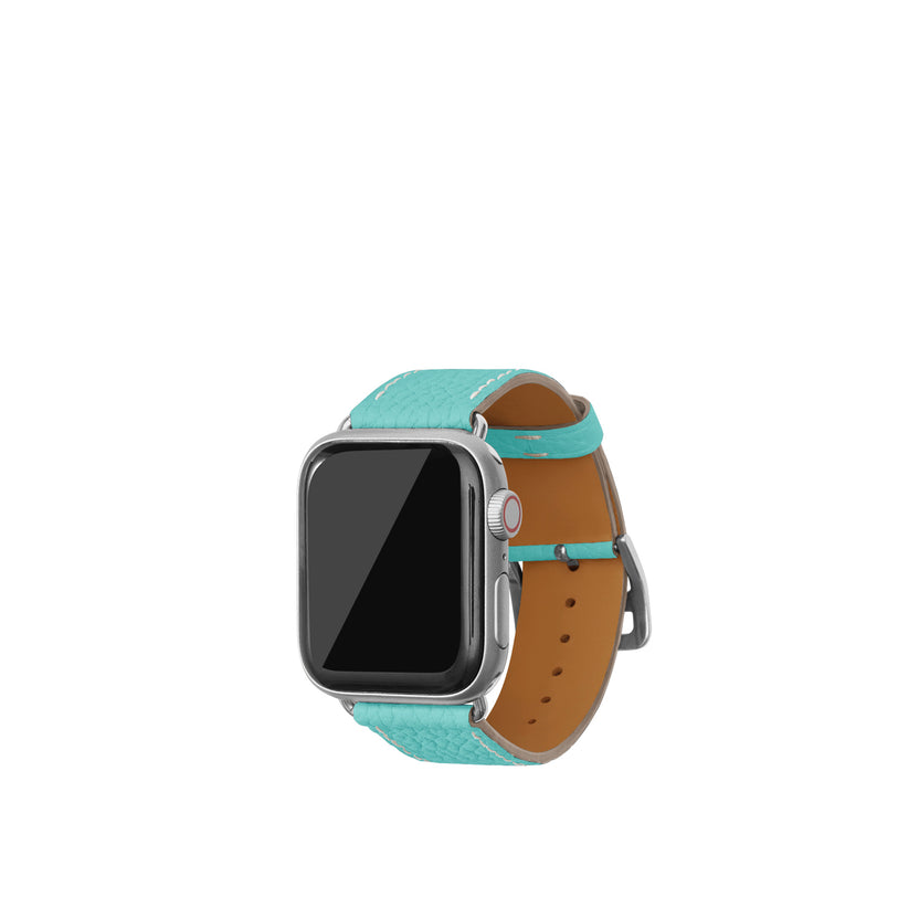 シュリンク Apple Watch レザーバンド【38mm/40mm/41mm/42mm, S/Mサイズ】 (アダプター：シルバー)