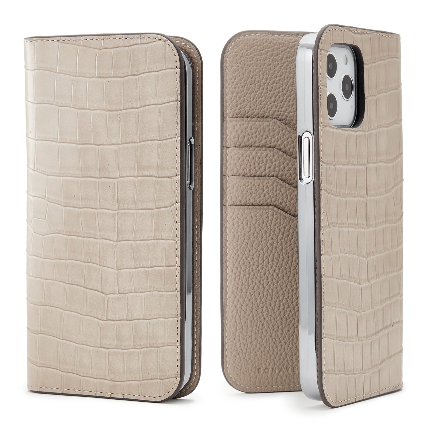 (iPhone 12 Pro Max) Diary Case Embossed Croco Leather