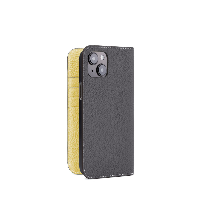 (iPhone 14 Plus) Diary Case Shrink Leather