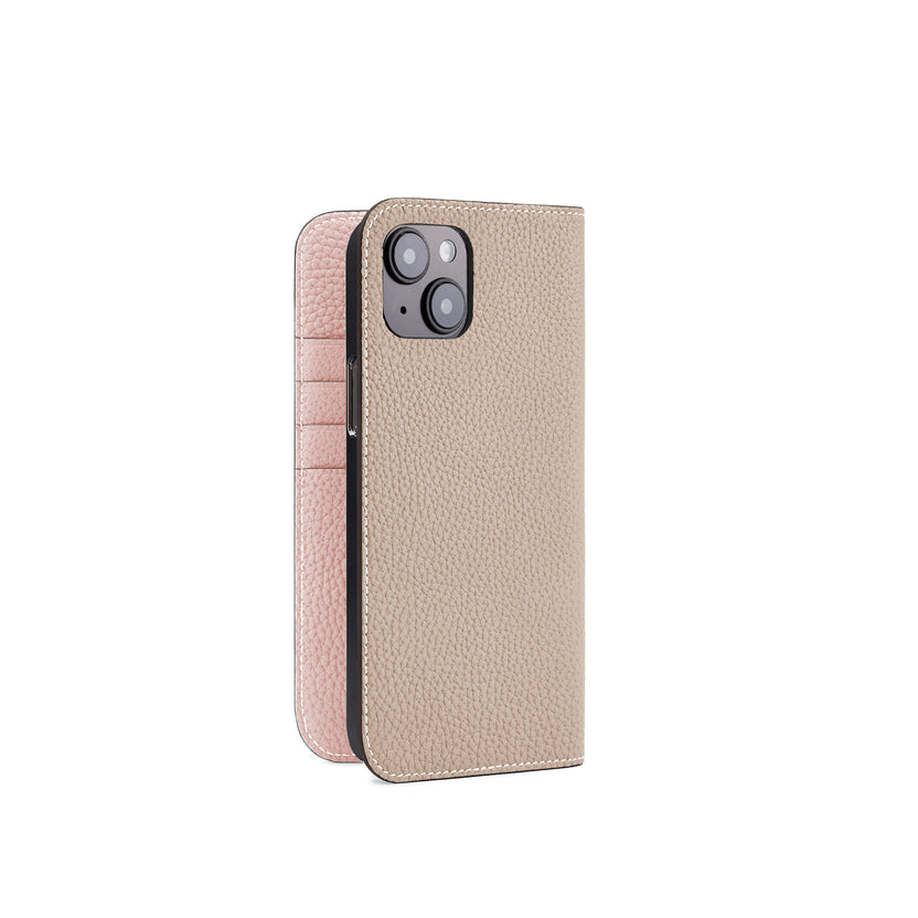 (iPhone 14 Plus) Diary Case Shrink Leather