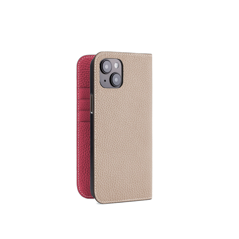 (iPhone 14 Plus) Diary Case Shrink Leather