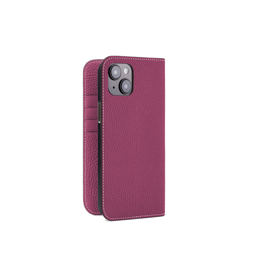 (iPhone 14 Plus) Diary Case Shrink Leather