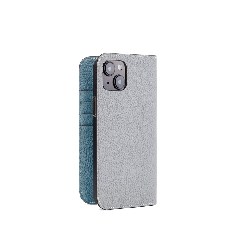 (iPhone 14 Plus) Diary Case Shrink Leather