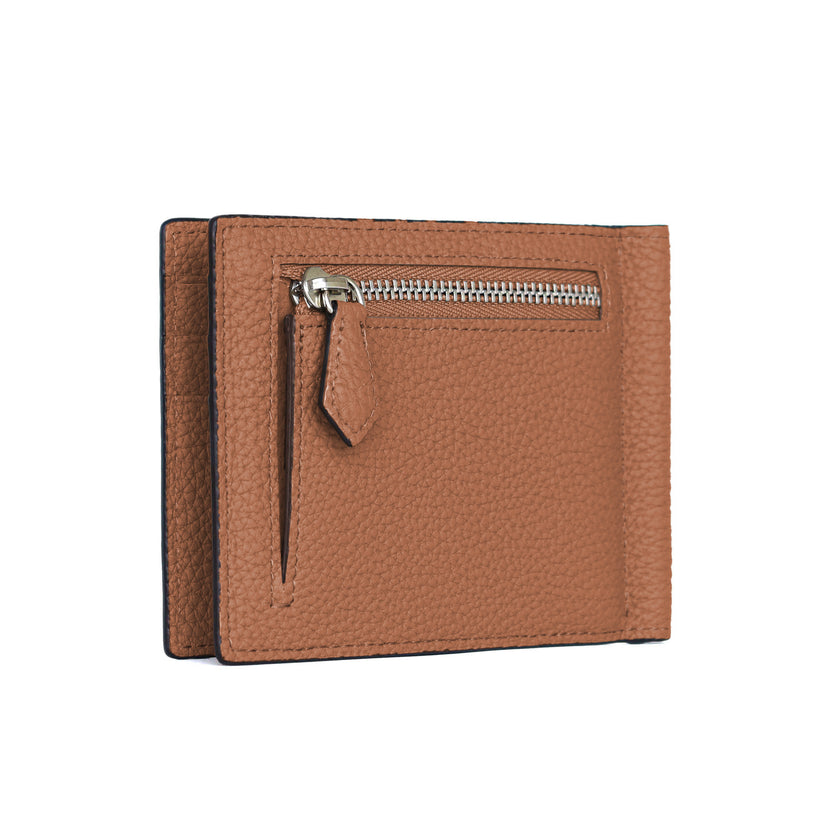 Bifold Bill Clip With Coin Case Shrink Leather