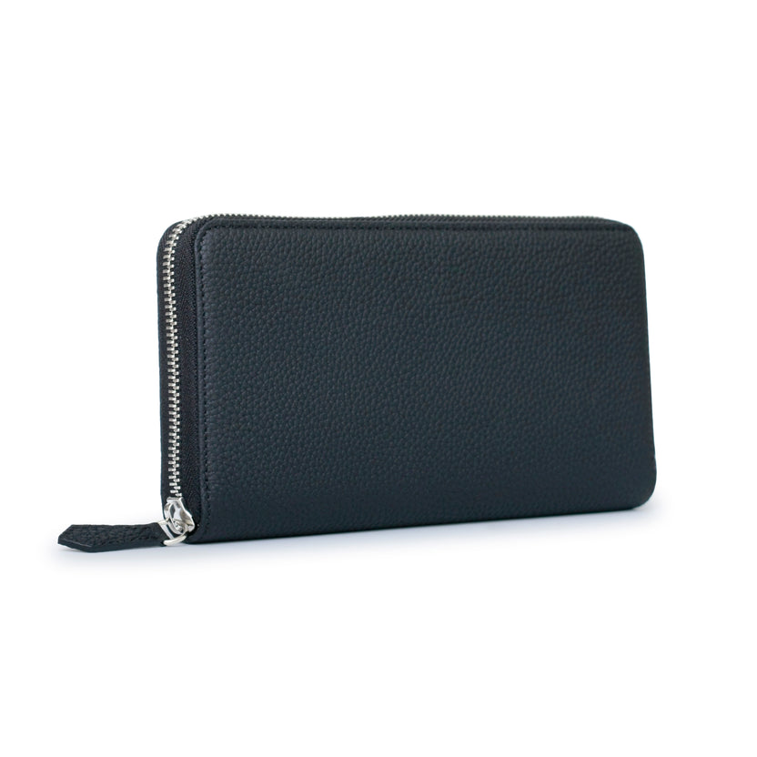 Long Zip Wallet In Shrink Leather