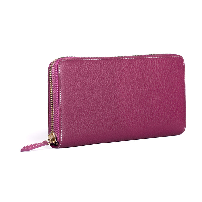 Long Zip Wallet In Shrink Leather